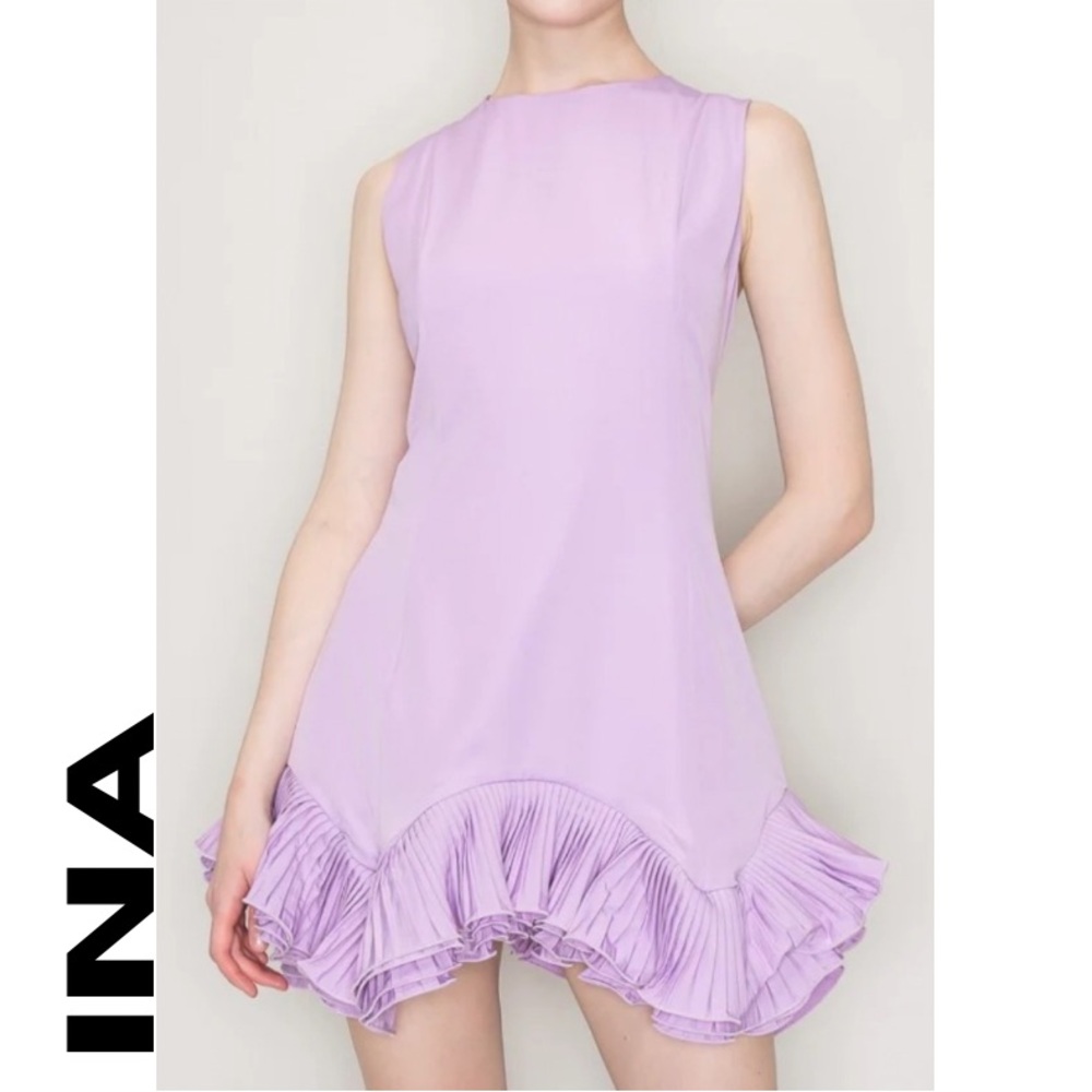 INA Lavender Ruffle Hem mini Dress size M